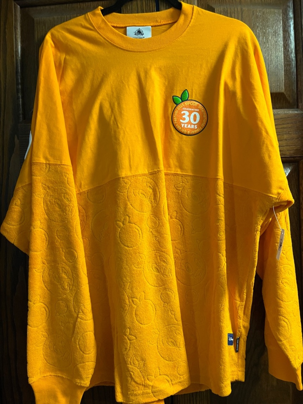 Disney Orange 30 Years Embossed Pullover Sweatshirt